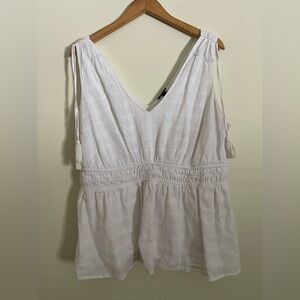 Torrid White Sleeveless Blouse